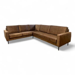 Minkštas kampas Royan rudos spalvos, pakeltas ant kojelių