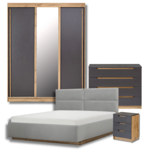 Miegamojo komplektas grafito spalvos Nota